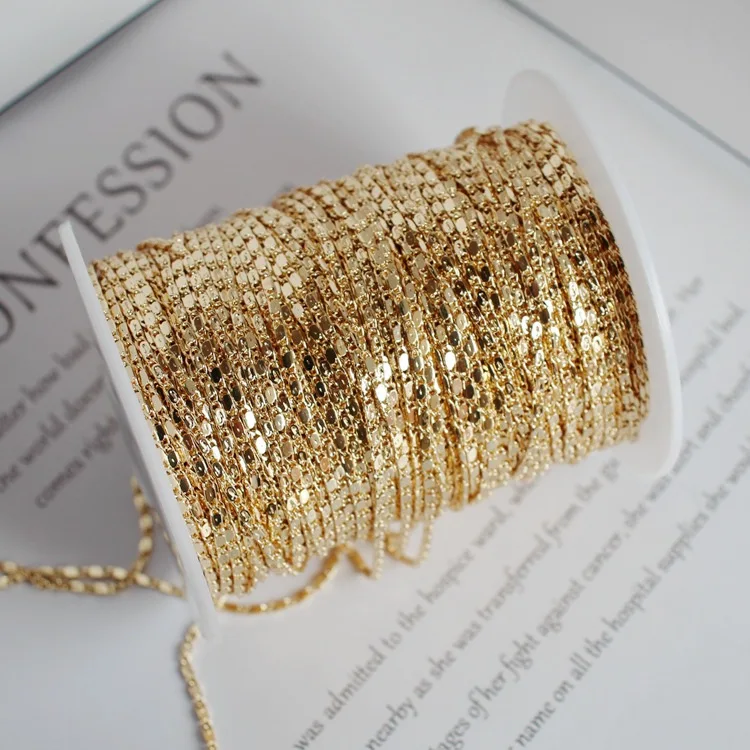 

GP29 High quality 14k gold plated brass chain in roll