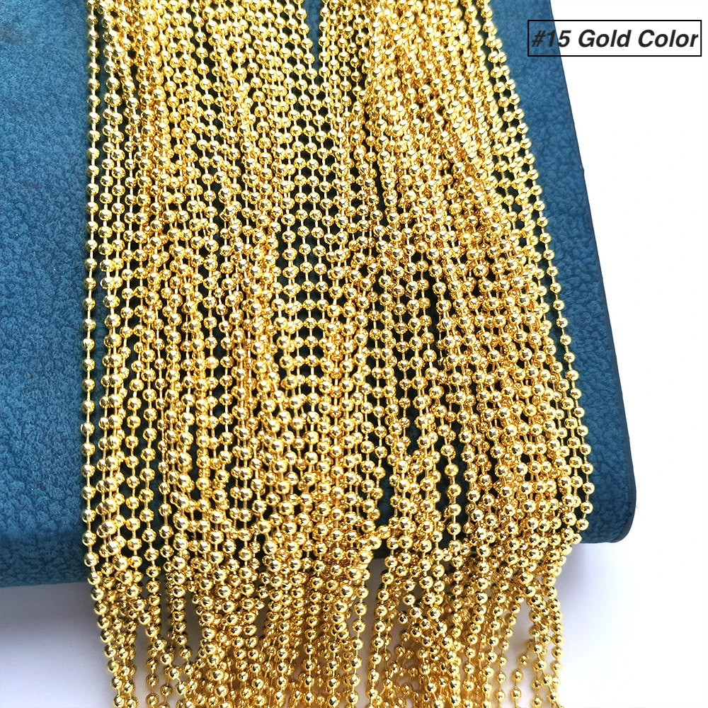 

Stainless Steel Gold Color Ball Chain beaded chain for necklace making