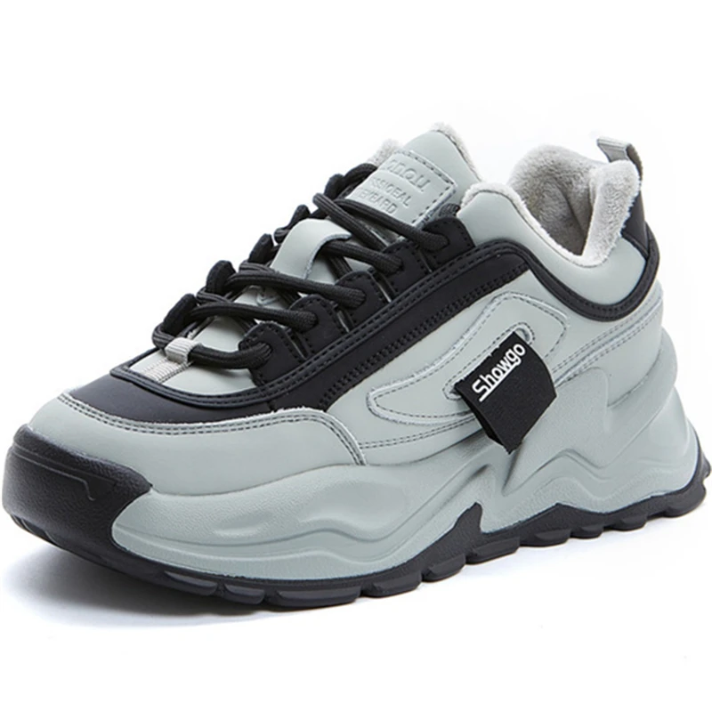 

2021 Women Sport Sneakers Ladies Warm Chunky Female Brand Platform Shoes Real Leather Sneakers Woman Warm Sneakers