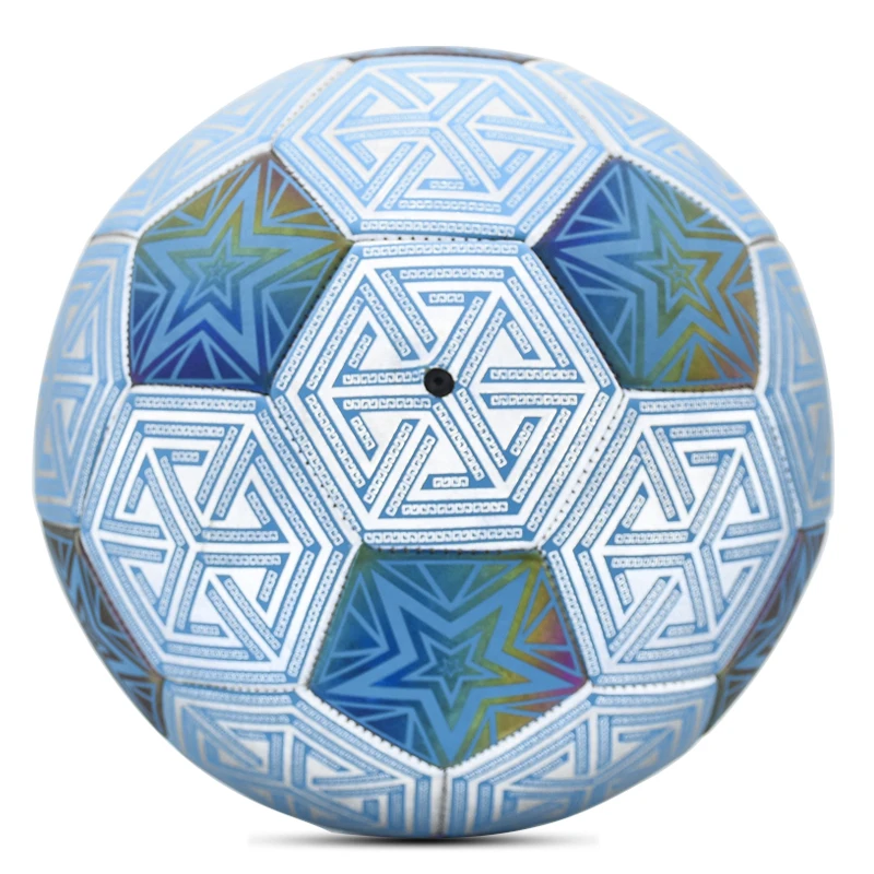 

Wholesale New Holographic Reflective Soccer Balls Size 5 Reflective Soccer Ball PU Machine Stitched Football For Match