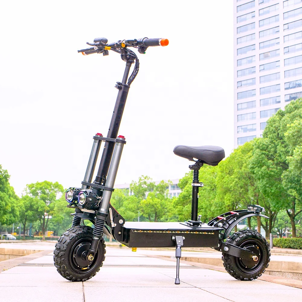 

Double Suspensions Dual Motor 5600W 60V 20Ah Fast Sports Electric Scooter 11" Off Road Tires Escooter electrico