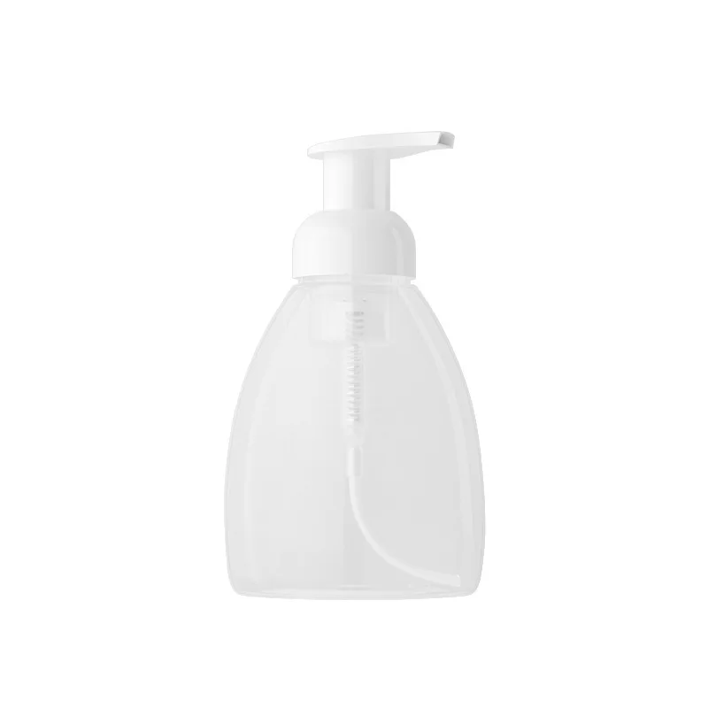 

Facial cleanser packaging transparent PET 250ml empty clear foam pump bottle cosmetic liquid soap bottle