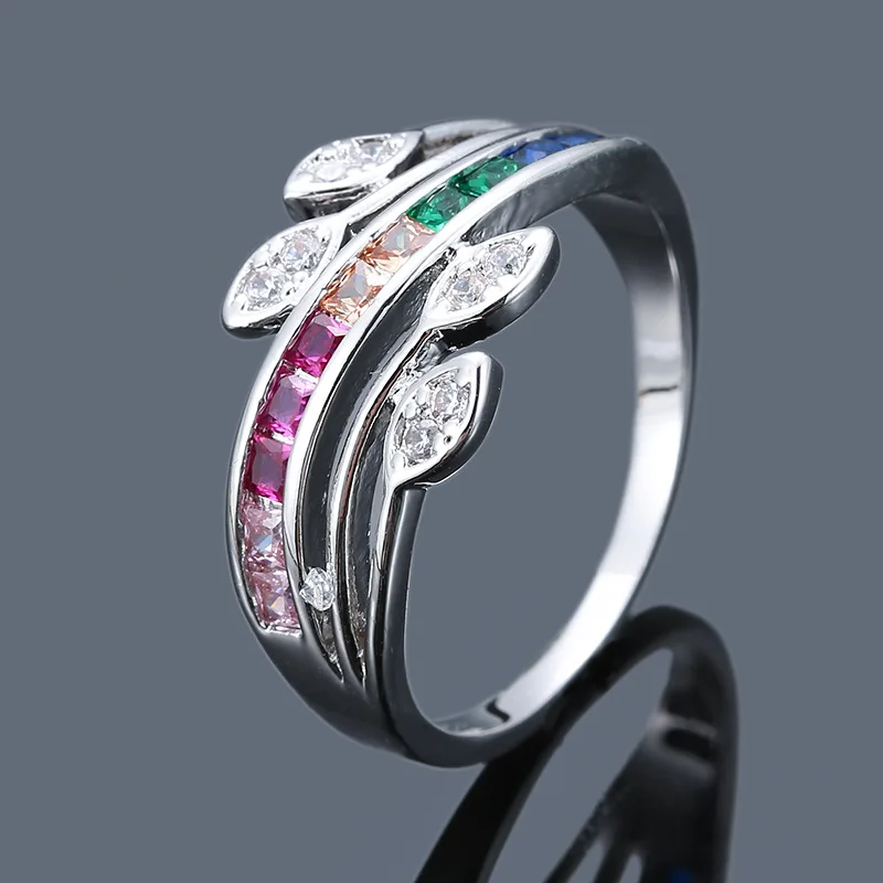 

2020 New Fashion Women Weeding Ring,Gold Rings,Colored Zircon Diamond Ring, As the picture