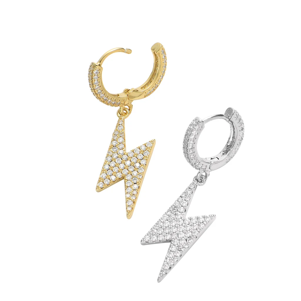 

2021 New Unique Design Full of Zircon Charming Bling Hop Hip for Men Women Gift Party Earrings