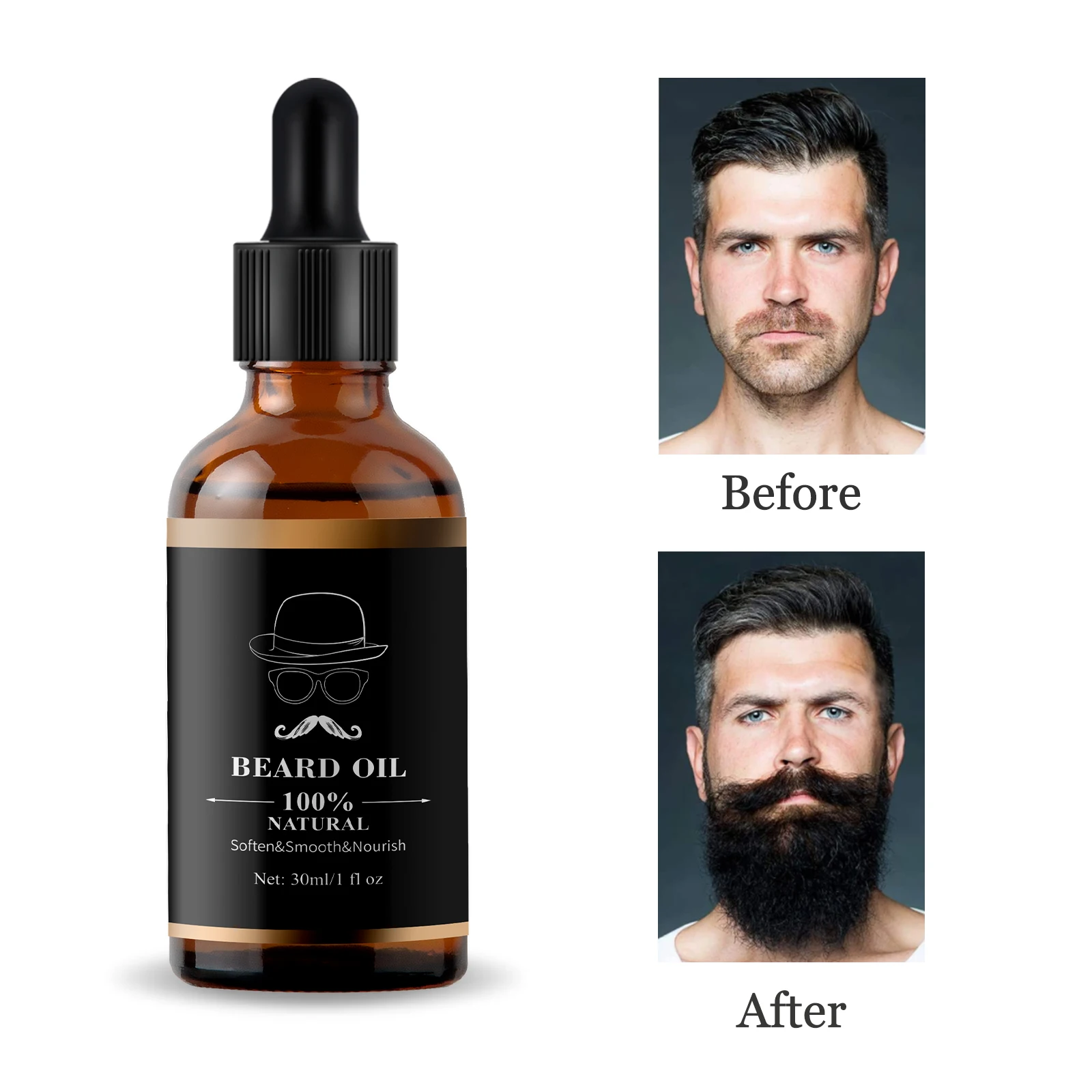 

Free Sample For Men Organic Professional Manufacturing Natural Beard Care Bread Hair Growth Essential Beard Growth Oil