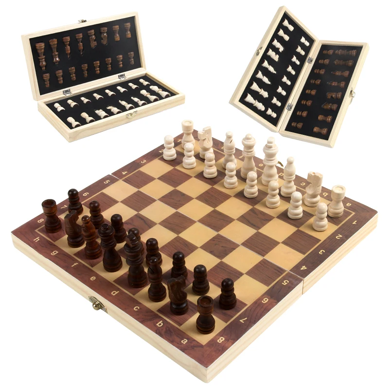 

Wooden Folding magnetic International chess sets children's play fun board game for kids toys educational brinquedo infantil