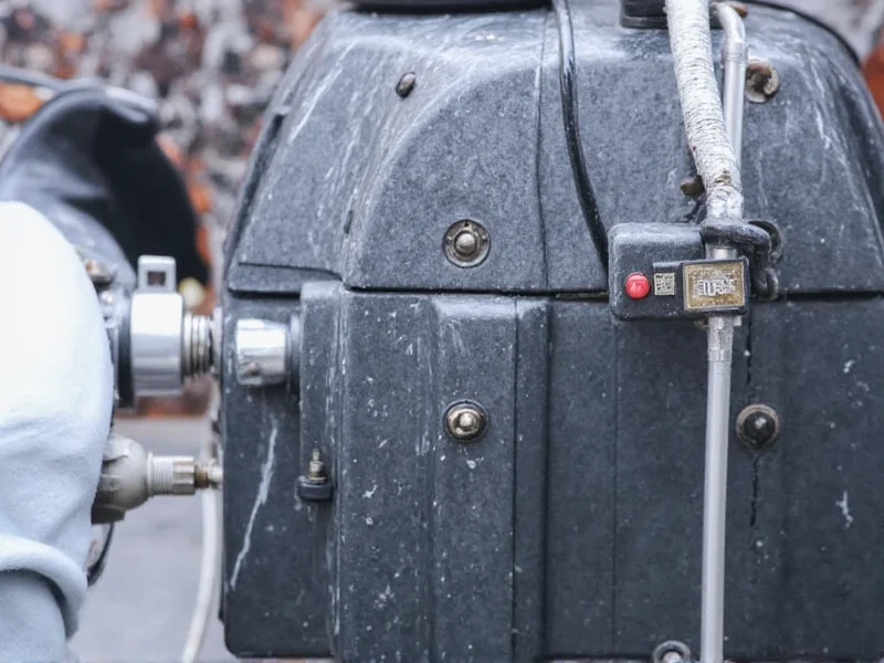 Close-up of professional car wash equipment with pressure controls