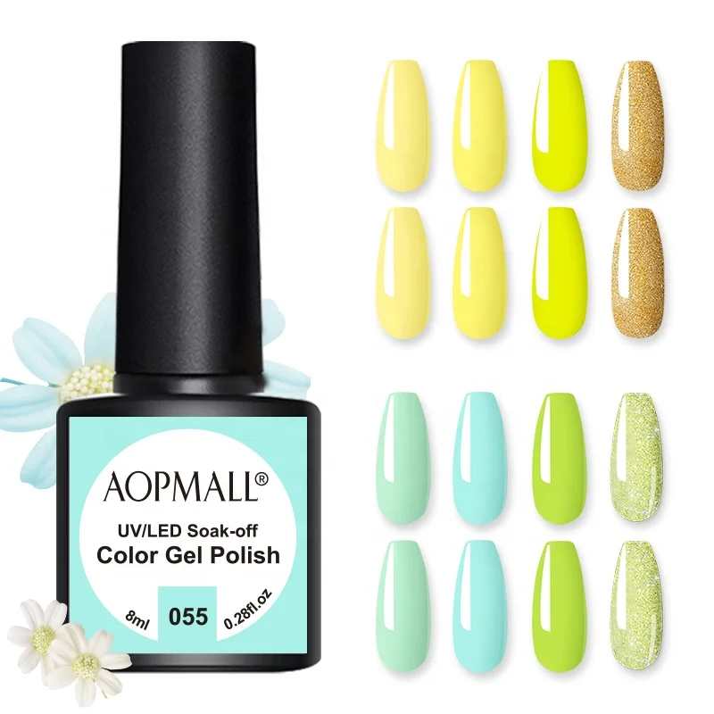 

AOPMALL 2021 Factory Supply High Quality Acrylic UV Nail Gel Polish, Multi-colored