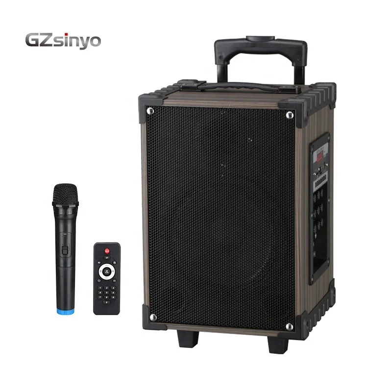 

Wholesale 8 Inch disco trolly Karaoke dj wood speaker portable wireless, Black