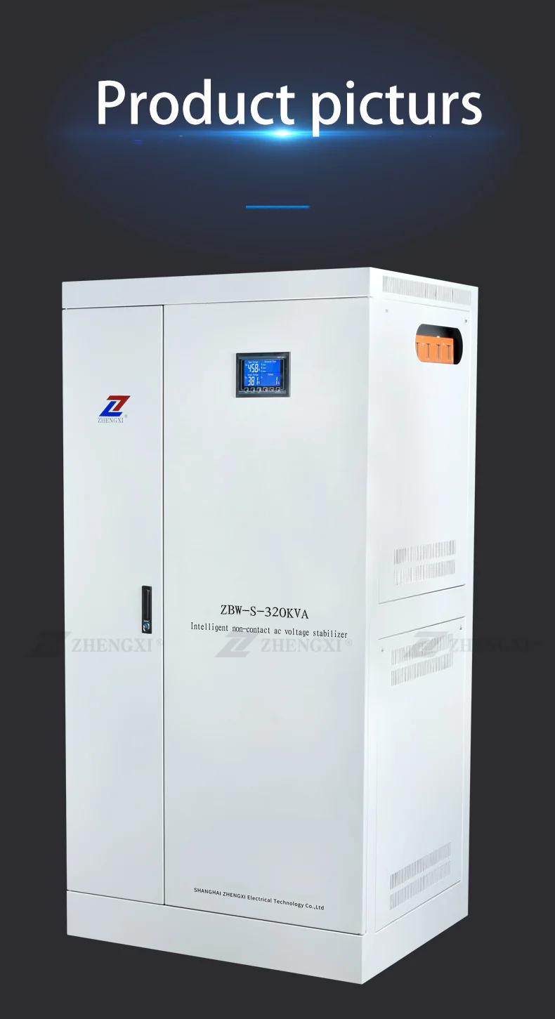 ZBW series 320-1200KVA super power 3 phase LCD intelligent servo full automatic non-contact voltage regulator/stabilizer