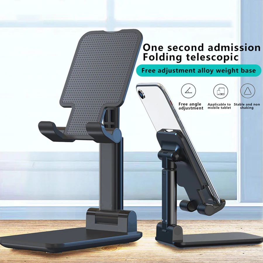 

Desktop universal aluminum support for smartphones and tablets adjustable angles phone holder stand