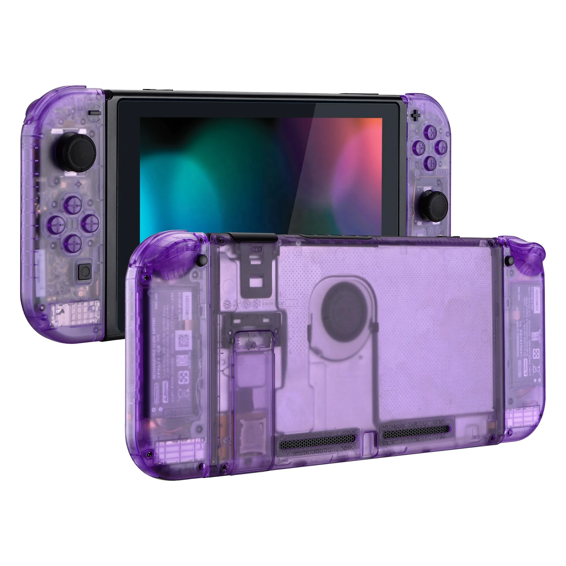 

eXtremeRate Backplate Case With Kickstand Clear Shell For Nintendo Switch