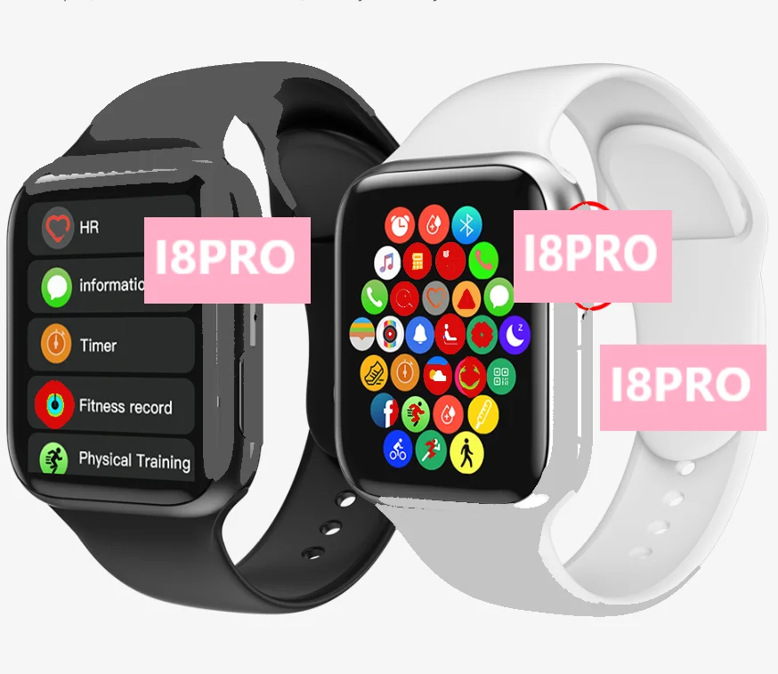 

Wireless I8 Pro SmartWatch Charge Real GPS Rotate Button Colorful I.65 Inch Temperature Monitor MTK 2503 I8 Pro Smart Watch, White, black ,pink