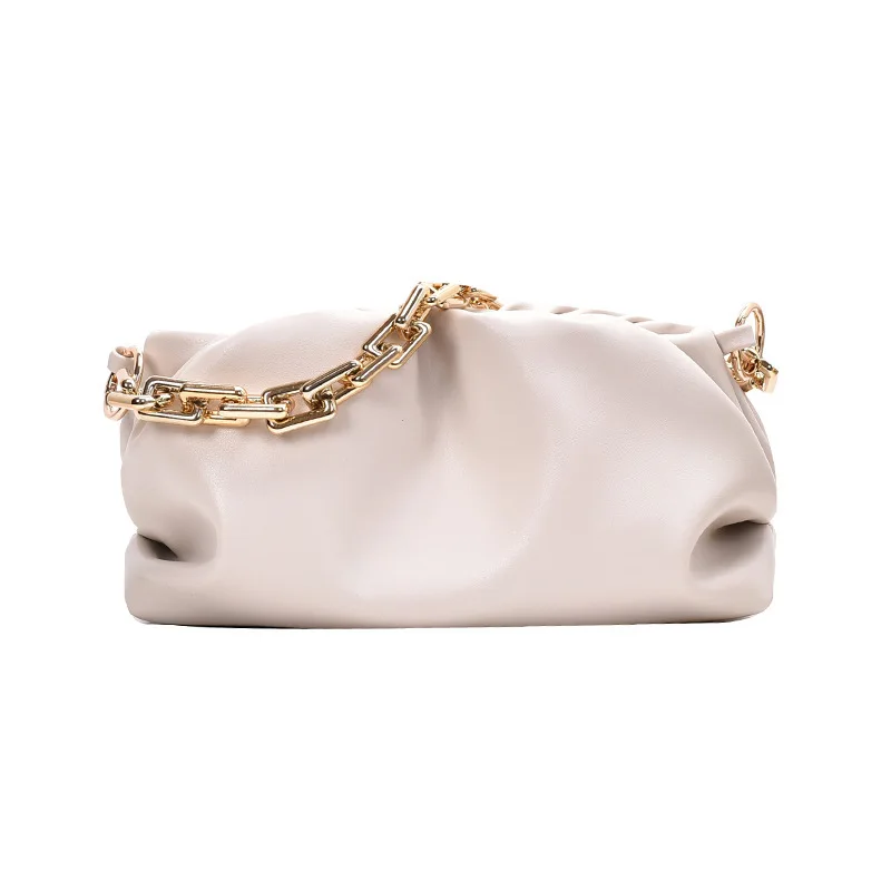 

Women Luxury Designer Cloud Clutch Bag 2021 Hot New Trendy Fashion Ladies Thick Chain Shoulder Bag Soft PU Women Handbag Tote
