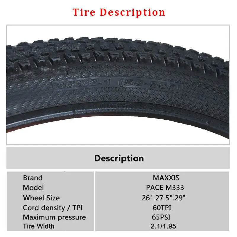 MAXXIS 26/27.5/29" Flimsy/Puncture MTB 65PSI Clincher Tire 60TPI 1PC Inner Tube 