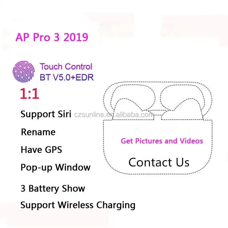 SUNLINE 2020 AP Pro 1:1 Wireless Earphones tws Smart Sensor tws pro Bass Earbuds Noise Reduce rename GPS Headset air3 Pro - ANKUX.COM