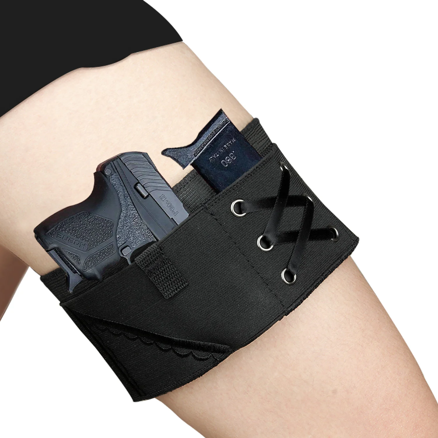 

Thigh Leg Holster Adjustable Women Concealed Carry Pistol Holster with Magazine, Black