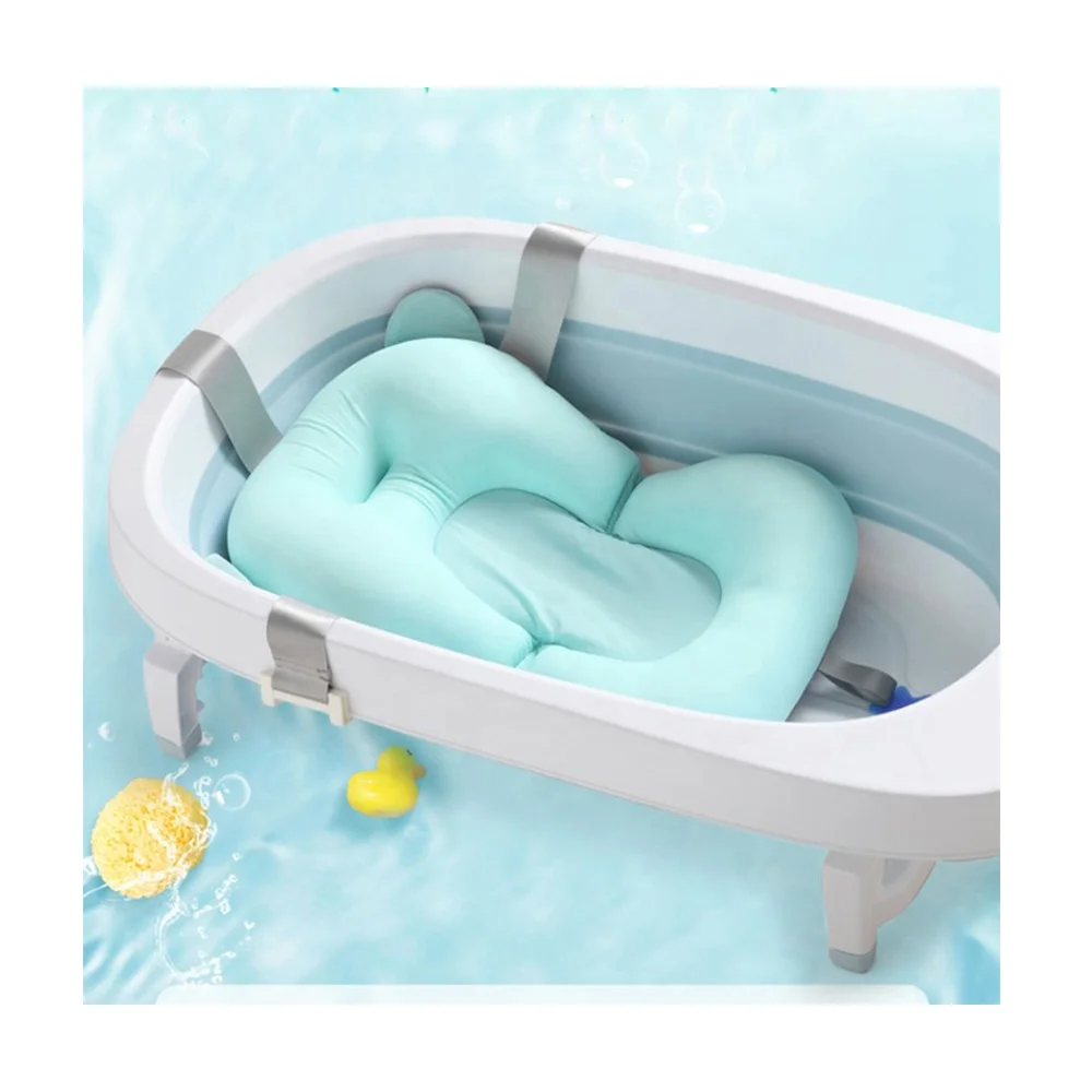 

2021 Custom Baby Bathing Mat Foldable Newborn Baby Security baby bath seat for tub