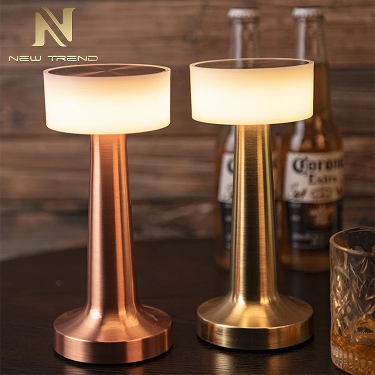 
New product restaurant bar decoration metal abs gold color led table light 