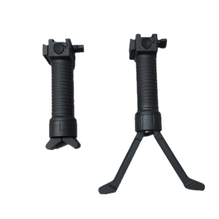 

Tactical Polymer Pistol Grip Bipod Pod Picatinny Weaver Rail Carry Handle Dual Aperture Handle Grip, Bk/de