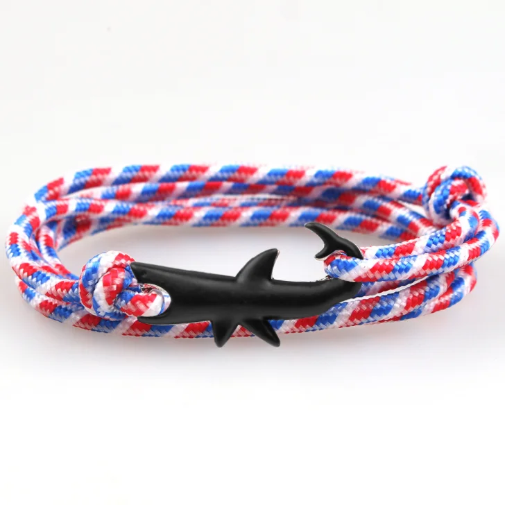 

New Arrival Fish Design Anchor Bracelet Jewelry Shark Tail Hook Bracelet, Pantone color is ok