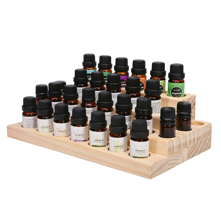 

essential oil bottle stand perfume bottle wood display, Natural bamboo color