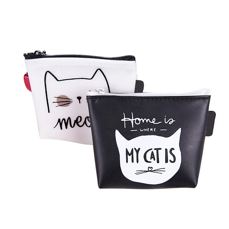 

Creative Fashion Women Cute Small Pocket Size Silicone Zipper Cartoon Cat Coin Purse For Girls