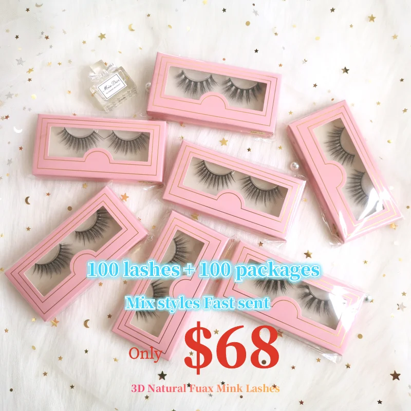 

CY20 Eyelash Wholesale Vendor Best Quality Fluffy Silk Lash Different Length Lash Faux Mink Eyelashes With Free Pink Packaging