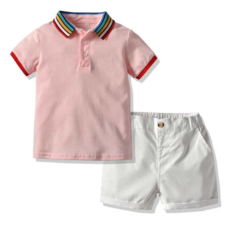 

summer clothing sets baby boy clothes suits polo t shirt short 2pcs outfit casual cotton, Customized color