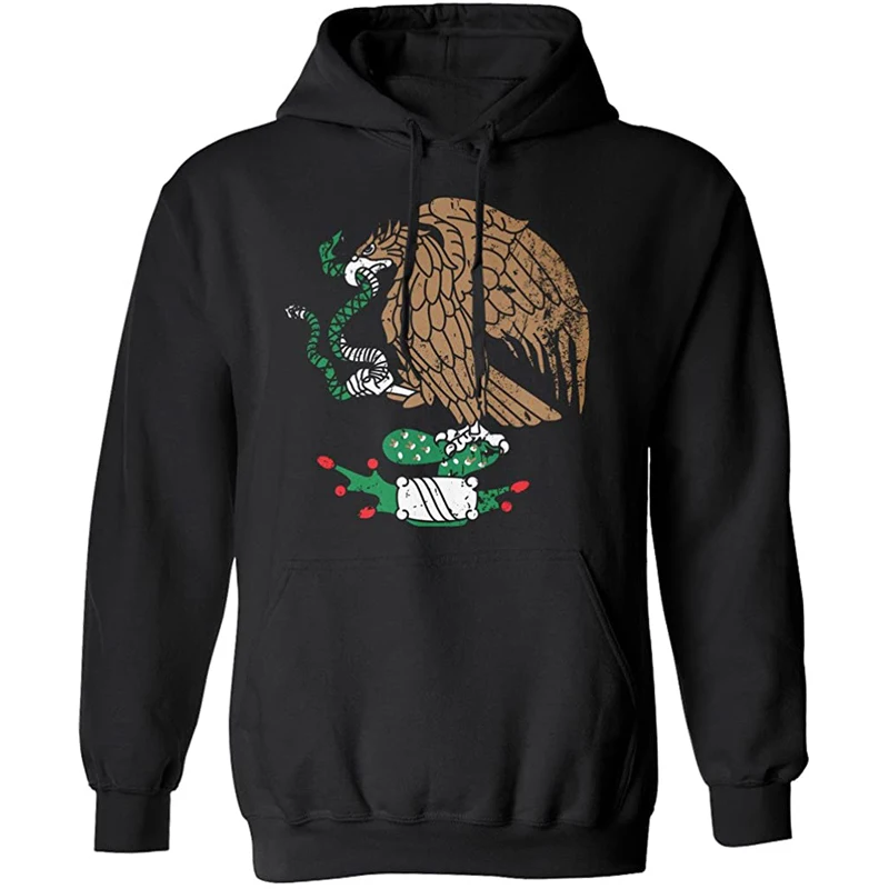 

Sweatshirt Mexican Eagle men's hoodie, custom long sleeve hoodie add your text on front and back, suitable for gym, casual, unis