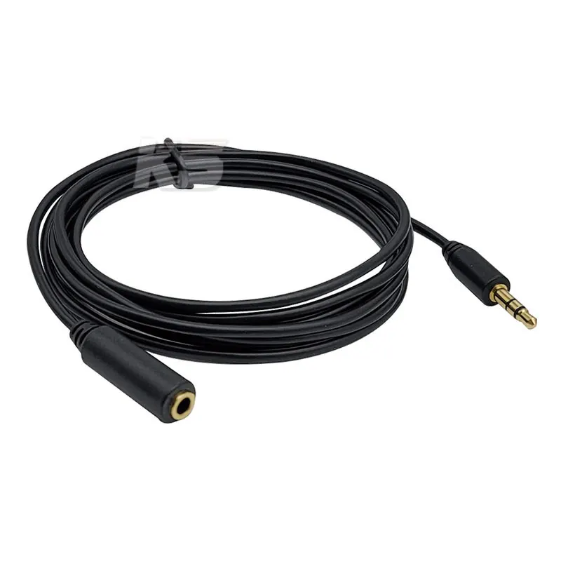 

3.5mm Jack Audio Cable Mono Male to Female Right Angle Black Extension Adapter