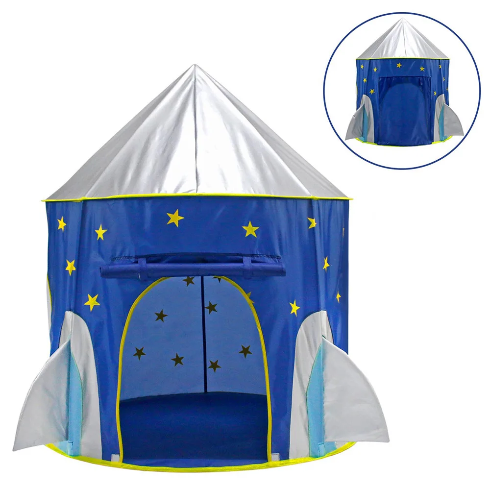 

Rocket Ship Play Tent for Kids - Indoor Pop Up Playhouse Tent for Boys and Girls