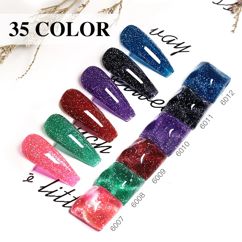 

shiny intermitente dancing disco gel pigments diamond flashing glitter flash disco gel polish, 35 colors