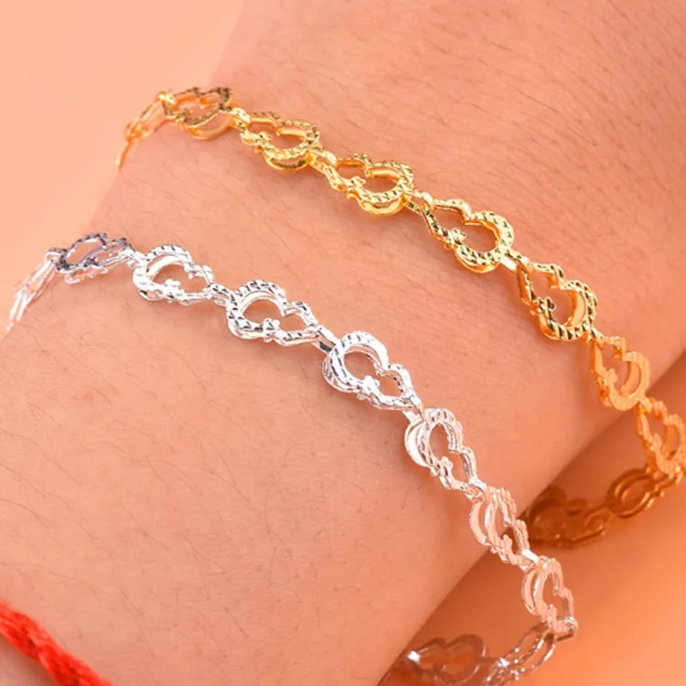 

New designs 18 k gold jewelry chain link wrist bracelet for women