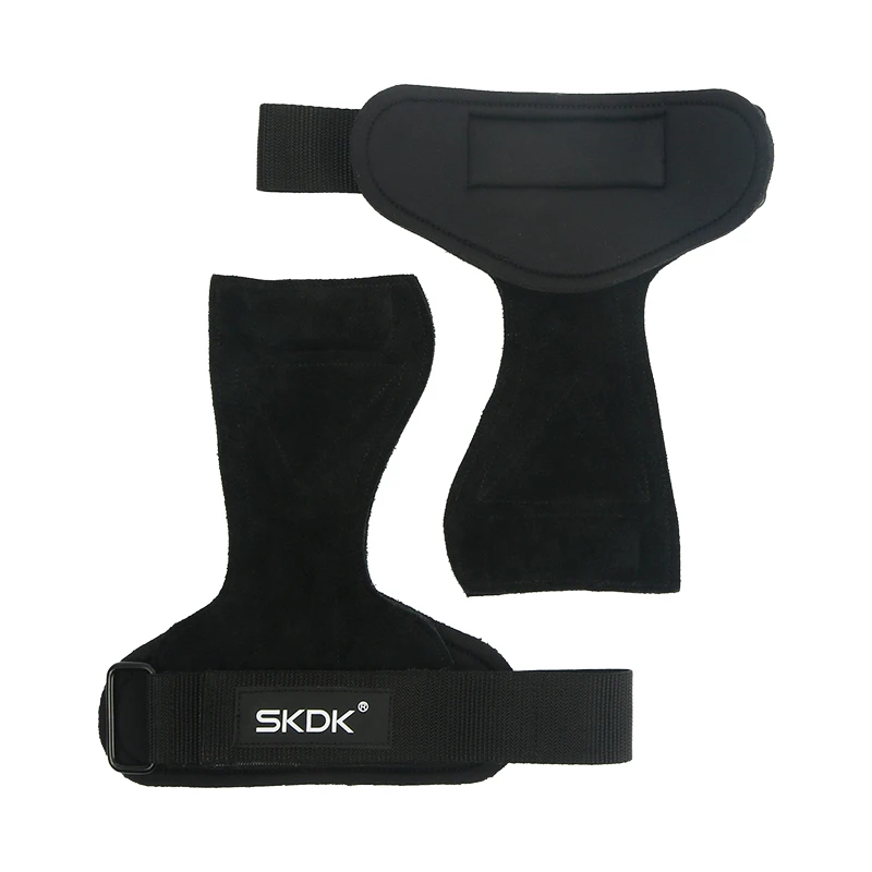 Customized Cowhide Anti-Slip Wear-Resistant Wrist Guard Hard Pull Grip for Weight Lifting Fitness Safety Hand Grip