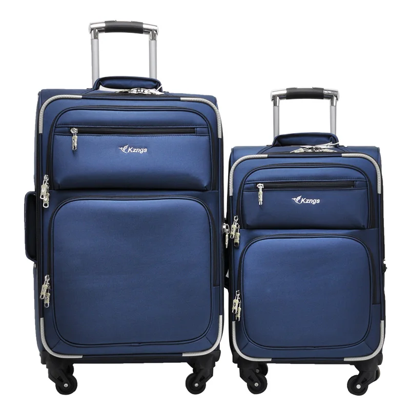 

20"24" luggage set factory new design suitcases four spinner wheels mix color polyester material 2 pcs set trolley luggage, Black, blue, brown, grey, red, customized