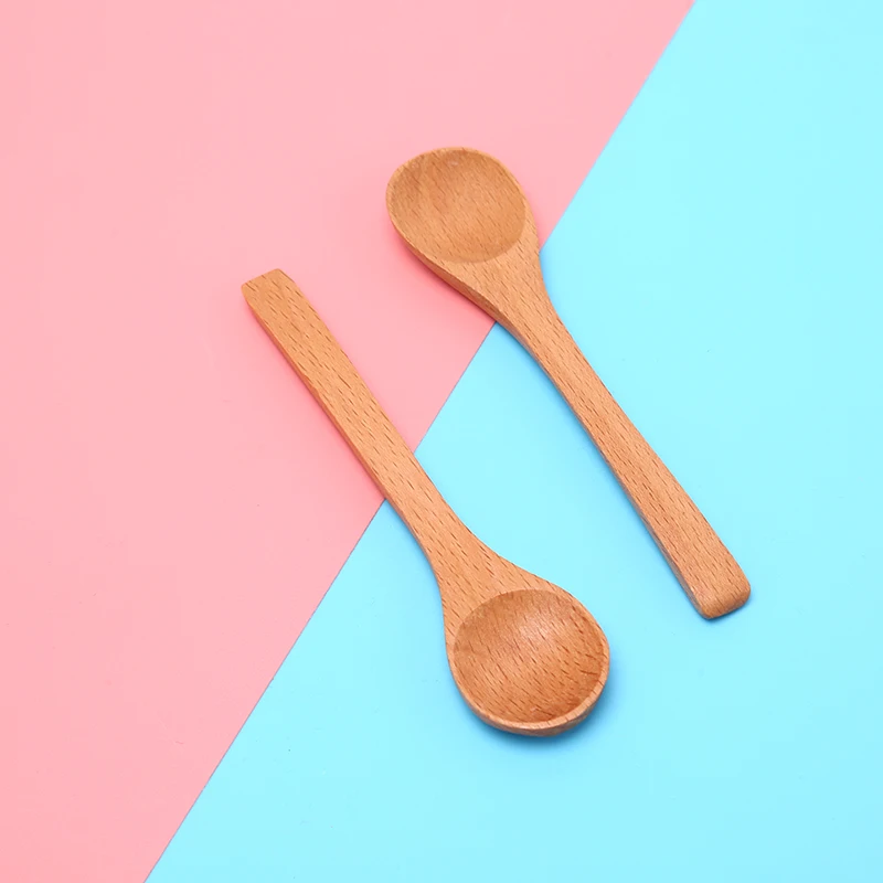 

DIY Wooden Round Bamboo Spoon Soup Tea Coffee Salt Spoon Jam Scoop Kitchen Tools