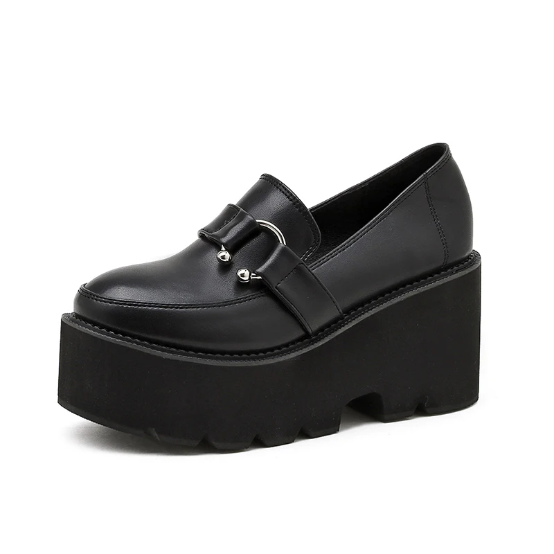 

2021 new arrivals spring fashion cute sweet elegant female round toe women shoes platform high heels, Black