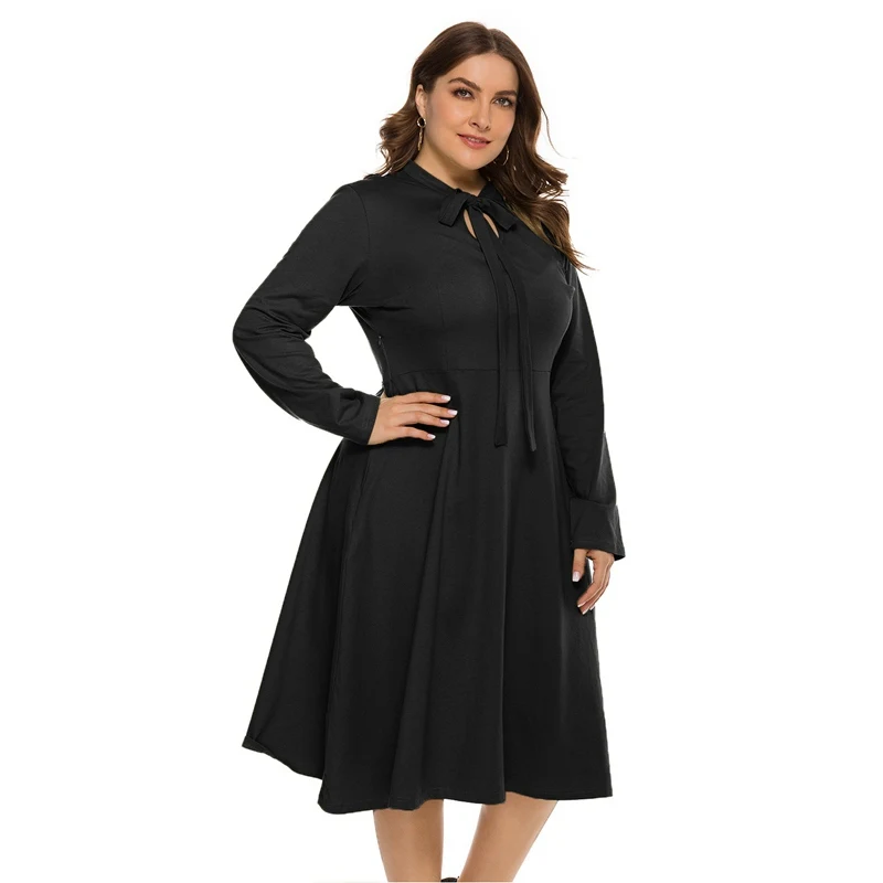 

Women Plus Size Knitted Swing Casual Midi Dress