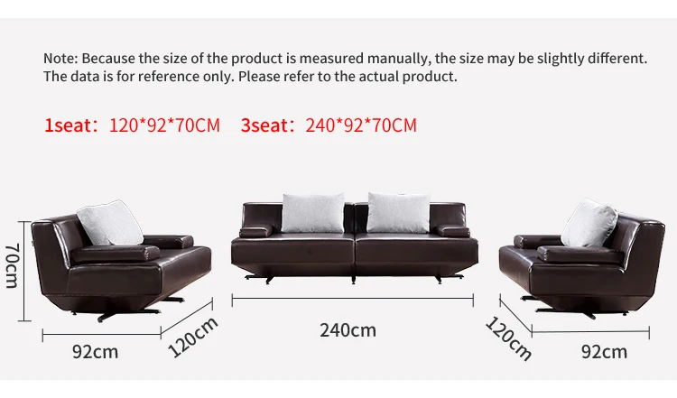 Pengpai Furniture Waiting Area Settee Custom 7 Seater Sofa Set