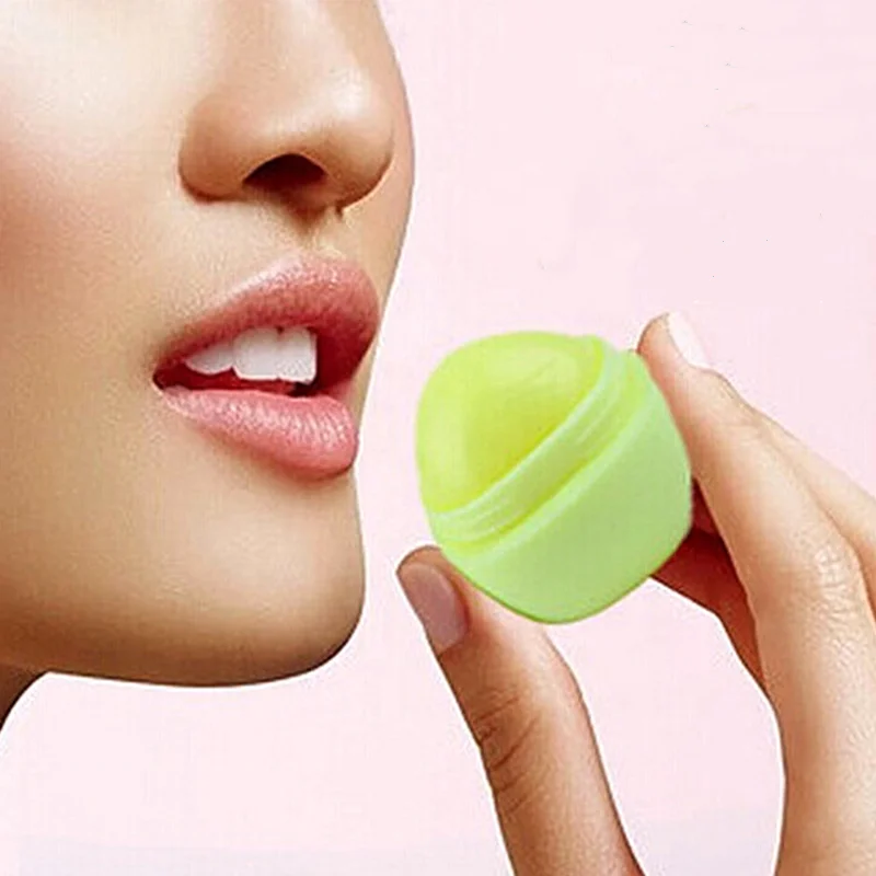 

Colorful Ball Fruit Smell Lip Balm Plant Lipgloss Creative Cute Jelly Long Lasting Moisturizing Egg Lipstick, As shown