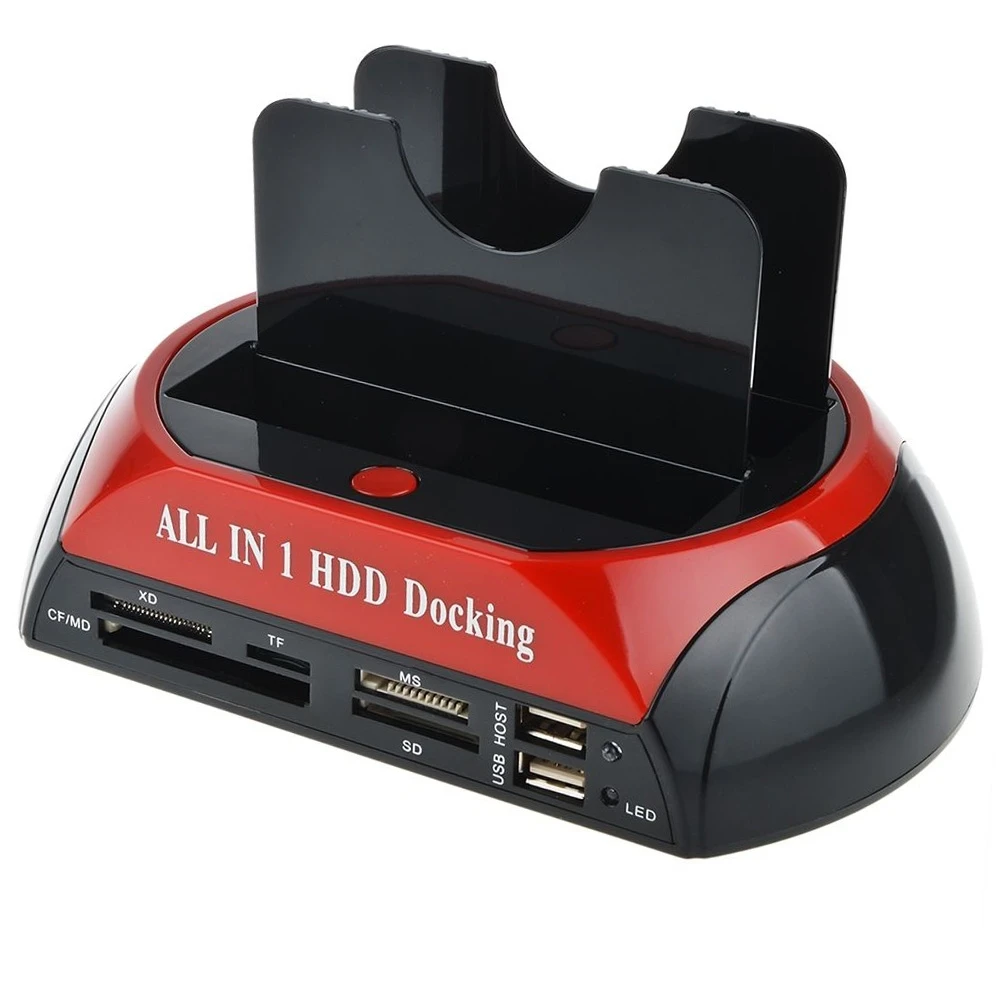 

ALL in 1 2.5" 3.5" SATA Hard disk Base de disco duro USB To Dual-disk OTB Multifunctional Base hard drives, Red/black