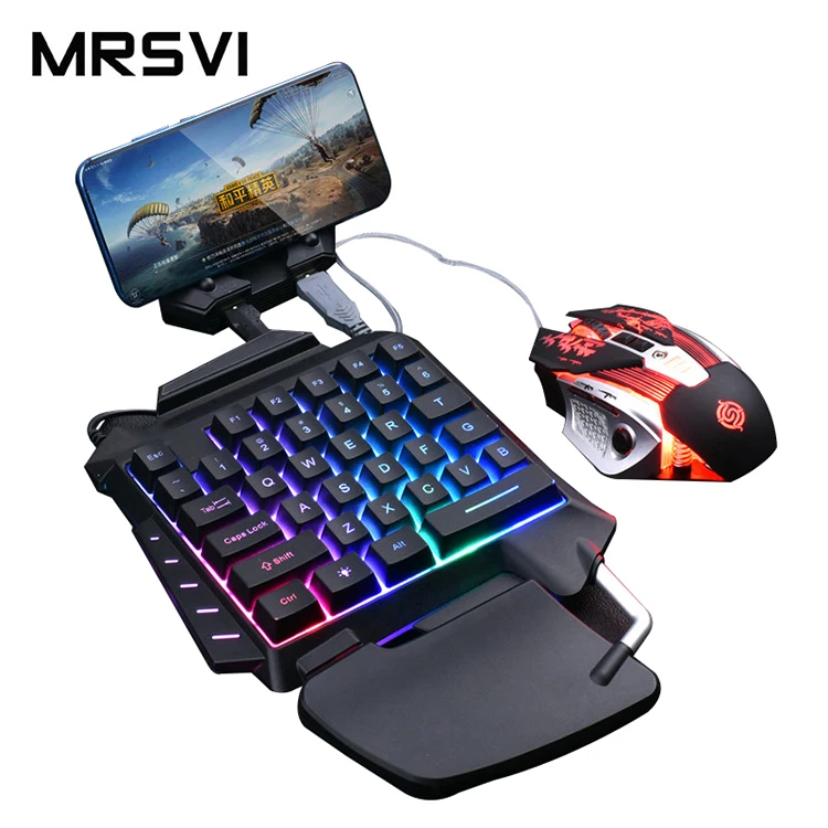 

The Latest Comfortable Colorful Backlight Portable Mechanical Single handed Game Keyboard Combo
