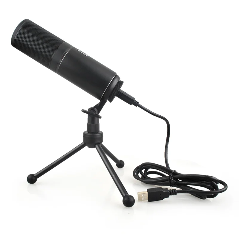 

GAM-Q9B Wholesale condenser recording studio computer USB microphone with tripod stand for gaming live steaming, Black