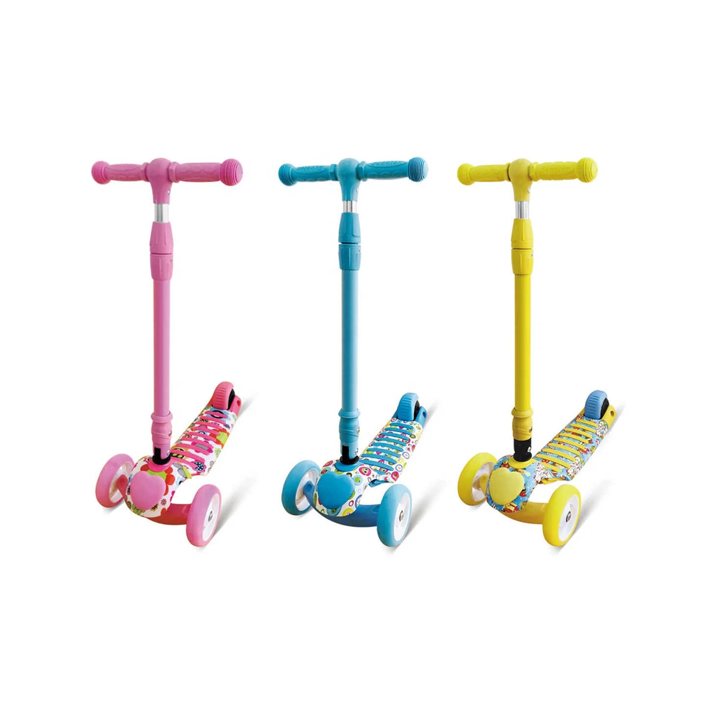 

Toy 3 Color Bata Scooter Scooter Kids Seat Children Kick With Brakes 3 Wheel Electric Scooters