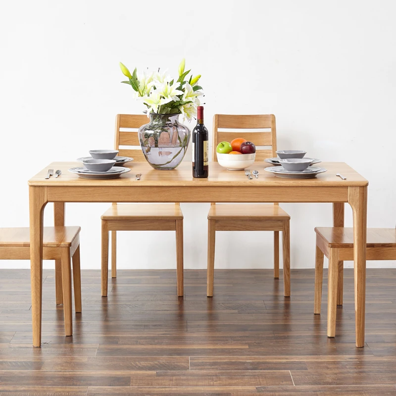 product-BoomDear Wood-Classic Dining Furniture Solid Osk Wood Frame Rectangular Long Dining TableFor