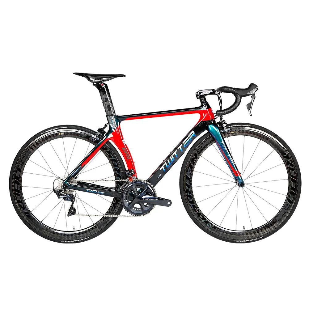

High Quality 700C Factory Twitter T10pro SHIMANO R7000 105 set 700c road bike bicycle with v brake, Black red/black/red/ti/yellow/blue