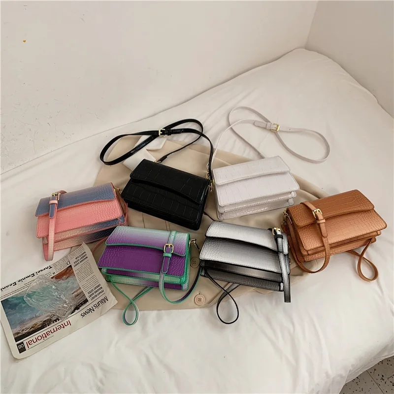 

Trendy Ladies Pu Leather Handbag Women Bags Gradient Messenger Shoulder Small Bag