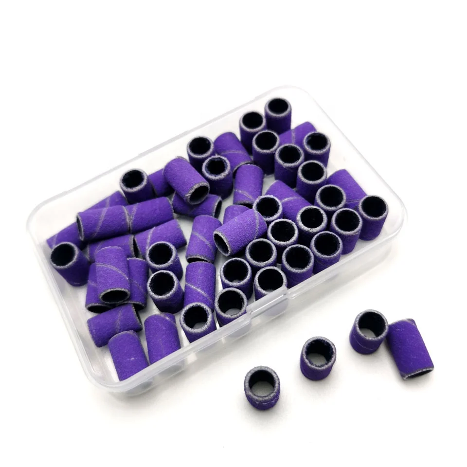 

HYTOOS 50pcs Purple Sanding Bands Without Mandrel Electric Nail Drill Bit Accessories Gel Removal Nail Care Polishing Tool