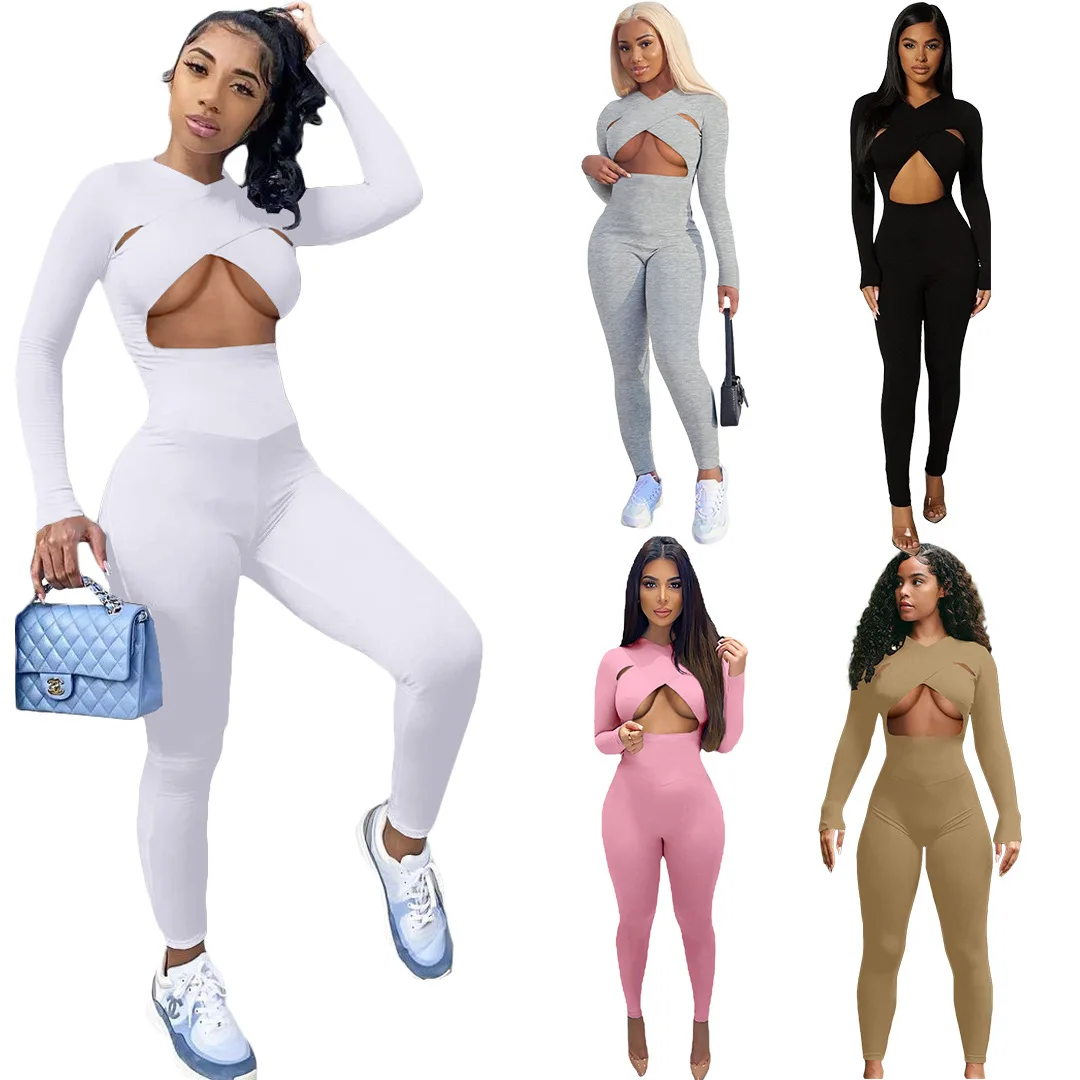 

New Arrivals Jumpsuit Bodysuits Women One Piece Jumpsuits Long Sleeve Bodycon Zipper Print Tights For Women Fall Jumpsuits 2021